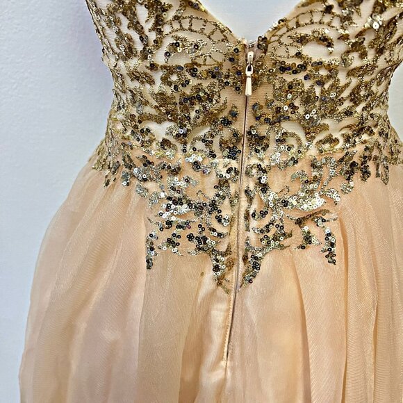 Cinderella Divine Sequin Fit & Flare Mini Party Dress Sleeveless Tulle Skirt XS - Picture 10 of 12